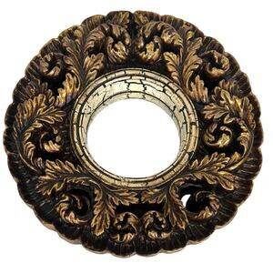 Vintage Florentine Gold Gilded Round Mirror Ornate Rococo 14”